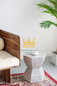 โต๊ะข้างทรงหกเหลี่ยมแบบทำด้วยมือดีไซน์แบบฝังตามสั่งสำหรับการตกแต่งภายในที่หรูหรา - Product Image 6