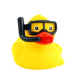 Juguetes de pato amarillo de dibujos animados al por mayor de Toy Factory, juguetes de plástico para bañera para niños con pato de hierro con forma de buzo para jugar en el agua. - Product Image 1