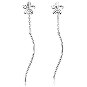 Elegantes Pendientes de Flores en Plata 925 con Oro Blanco, Diseño Minimalista, Joyería Fina para Uso Diario de Mujer - Product Image 1