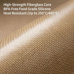 Tapis de cuisson en silicone réutilisables antiadhésifs, tapis de pâtisserie résistants à la chaleur pour four, micro-ondes, congélateur, ensemble en vrac avec bordure multicolore - Product Image 4