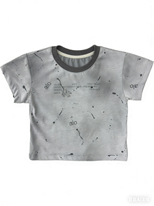 Camiseta de Algodón <span class=keywords><strong>para</strong></span> Niños y Niñas, Diseño con Salpicaduras de Pintura, Manga Corta, Estilo Casual, Venta al Por Mayor, Ropa Infantil OEM/ODM - Product Image 2