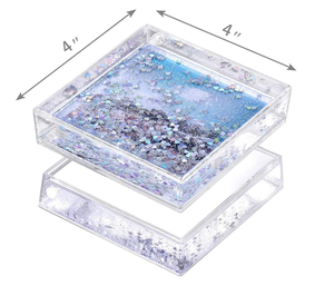 Vente en gros classique Cadres <span class=keywords><strong>photo</strong></span> carrés en acrylique liquide 4x4 pouces avec <span class=keywords><strong>effet</strong></span> pailleté Décoration intérieure écologique Logo personnalisé - Product Image 5