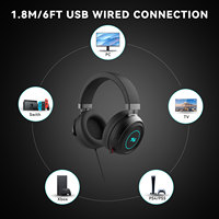 Casque de jeu stéréo pour PS4 PC Xbox PS5, écouteurs supra-auriculaires ENC avec micro pour PC, lumière RVB, oreillettes en mousse à mémoire de forme