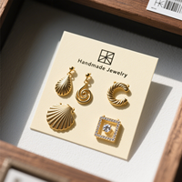 Carte de présentation de bijoux personnalisée pour boucles d'oreilles et colliers, avec logo, taille, forme et matériau sur mesure