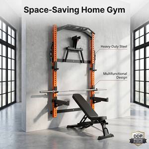 Wall-mounted Foldable Squat Rack With Multi-Grip <b>Bar</b> Compact All-in-one Gym for Home Use TAP26632 TAP26632 - Product Image 1