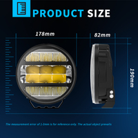 DXZ 7R05 Phare de conduite à 12 LED de 7 pouces avec faisceau spot et DRL 24V blanc jaune pour camion
