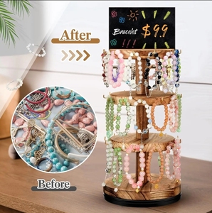 3 hoặc nhiều hơn Tier bằng gỗ Vòng cây đồ trang sức kệ bằng gỗ hiển thị đứng lưu trữ giá cho Bông tai - Product Image 6