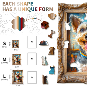 Vintage Frame Schnauzer Dog Wooden <b>Puzzle</b> Irregular Unique Shaped Wood Jigsaw <b>Puzzle</b> Adult Brain Teaser <b>Game</b> Pet Lover Gift Home - Product Image 2