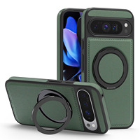 360 Kickstand PU Housse de téléphone en cuir pour Google Pixel 10 Pro Kickstand Ring Cover pour Google Pixel 10
