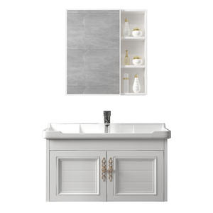 Conjunto de Muebles de Baño, <span class=keywords><strong>Lavabo</strong></span> Suspendido de Piedra Sinterizada, <span class=keywords><strong>Lavabo</strong></span> <span class=keywords><strong>Compacto</strong></span> de Aluminio, <span class=keywords><strong>Lavabo</strong></span> Integrado de Cerámica - Product Image 5