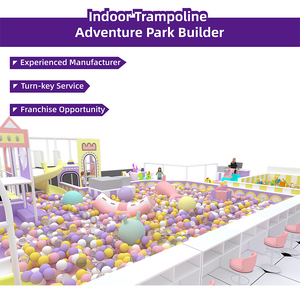 Bettaplay Aire de jeux pour enfants de 180 m², équipement de terrain de jeux intérieur, aire de jeux souple, piscine à balles géante, plastique rose et violet, pays des rêves - Product Image 2