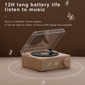 X11 Retro Thời Gian Máy Bàn Turntable Đồng Hồ Báo Thức Loa Cho <span class=keywords><strong>Bluetooth</strong></span> Âm Thanh Ghi Âm Player Với Đa Chức Năng Các Tính Năng Quà Tặng - Product Image 6