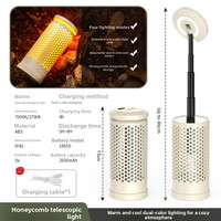 Lampes de camping d'extérieur magnétiques à LED rétractables rechargeables bicolores, lumières d'ambiance portables pour tente, IP54, 5000 heures, à intensité variable