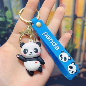 Porte-clés panda personnalisé en PVC souple de Chine, pendentif porte-clés panda pour téléphone, jouet cadeau pour enfants, porte-clés en PVC pour enfants - Product Image 1