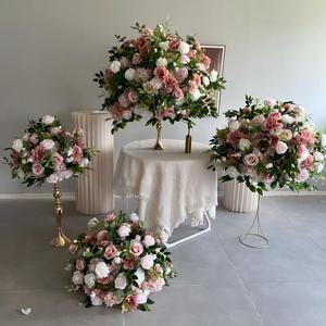 ขายส่งจากโรงงาน ลูกบอลดอกไม้ประดิษฐ์สีขาวชมพู ขนาด 50 60 70 80 ซม. สำหรับตกแต่งโต๊ะกลางงานแต่งงานและงานปาร์ตี้ - Product Image 6