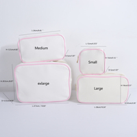 Keymay Fille Mignon Cadeau Mini Petit Cosmétique Sac Étanche Toile Coton Fermeture Éclair Pochette Voyage Toilette Stockage Toile Maquillage Sac