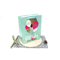 Sac cadeau pour bougie d'anniversaire avec ruban à paillettes et poignée, idéal pour les fournitures de fête d'anniversaire