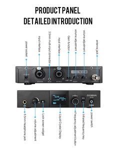 ER102 نظام ميكروفون لاسلكي 6 قنوات طية صدر السترة ميكروفون لاسلكي في الأذن رصد ميكروفون لاسلكي - Product Image 3