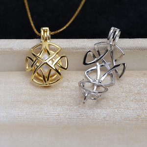 Pendentif cage d'amour en argent S925 pour femmes, perles non perforées de 8 mm à 10 mm, accessoires de bijoux DIY, composants de plateau, modèle 5082 - Product Image 3