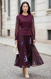 <span class=keywords><strong>Robe</strong></span> de Soirée Luxe XXL Printemps 2026 – Nouvelle Collection Femme, Imprimé Vintage, Ceinture, <span class=keywords><strong>Tulle</strong></span> Sexy, Patchwork, Longueur <span class=keywords><strong>Mi</strong></span>-Mollet, Rouge Vin et Noir - Product Image 2