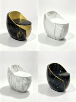 WC en céramique monobloc de luxe doré, design marbre doré, électroplaqué, pour hôtel, vente en gros