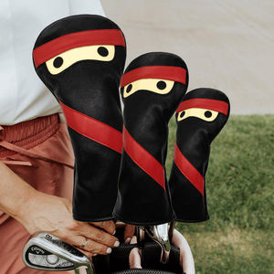 Dernières conceptions de housses de tête de club de golf en cuir amusantes pour driver, fairway et hybride, style Ninja - Product Image 4