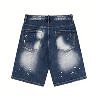 Shorts en jean personnalisés pour hommes, en coton stretch imprimé, délavé à l'acide, style rétro, pour l'été, décontracté, streetwear, usage quotidien et extérieur, vente en gros usine