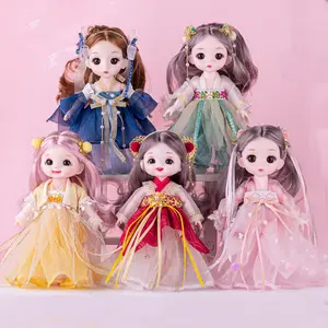 LIMÃO SongshanToys linda princesa fada plástico moda bebê personalizado bjd vestido modelo bonecas com hanfu para crianças meninas brinquedo