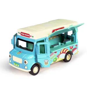 1:36 מתכת מגנטי אינדוקציה מזון משאית מכונית צעצוע למשוך בחזרה עם אורות ומוסיקה 8 צבעים למות יצוק רכב דגם לילדים צעצוע