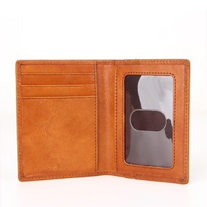 High Quality Genuine Leather Small Wallet Business Credit Name Card Holder Money Clip - Product Image 1