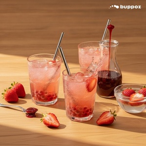 น้ำเชื่อมรสสตรอว์เบอร์รีไต้หวัน BUPPOZ น้ำผลไม้เข้มข้นสำหรับชงชาไข่มุก อายุการเก็บรักษา 12 เดือน ฮาลาล สำหรับผู้ทานมังสวิรัติ - Product Image 5
