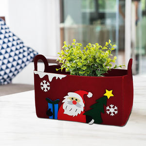 ถุงของขวัญผ้าสักหลาดลายกวางเรนเดียร์คริสต์มาสแบบพับได้ ดีไซน์ทันสมัย ตกแต่งคริสต์มาสอย่างสวยงาม - Product Image 6