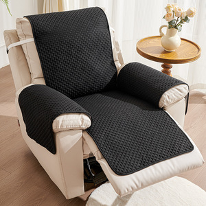<b>Sofa</b> Protective Cushion <b>Cover</b> Solid Color Pad Type 145-185CM Waterproof Non-slip Polyester Machine Wash <b>Sofa</b> Slipcover - Product Image 3