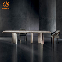 Table à manger moderne en marbre personnalisable pour la maison et la villa, mobilier de salle à manger