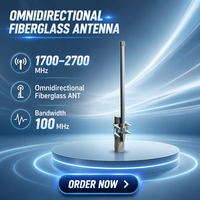 Antenne GPS omnidirectionnelle PU JJTX-BLQX-12DB 12 dBi 1700-2700 MHz avec connectivité N-mâle/N-femelle et impédance de 50 ohms
