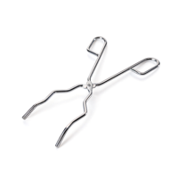 Pinces de laboratoire antidérapantes à mâchoires dentelées pour la manipulation d'échantillons à haute température, en fer électrolytique haute dureté, pour laboratoire académique