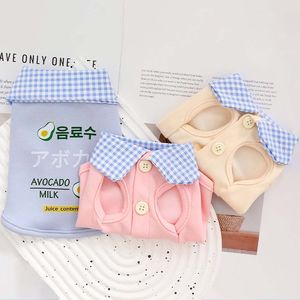 Cute Fruit Pattern Plaid <b>Collar</b> Vest For Cats Dogs Small <b>Pets</b> Spring Summer Wear Pink Blue Yellow Polyester Material - Product Image 4