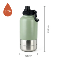 Botella de Agua Portátil 3 en 1 para Perros, de Acero Inoxidable Aislado, con Logotipo Personalizado, Contenedor de Alimentos y Tazón para Perros, para Viajes al Aire Libre