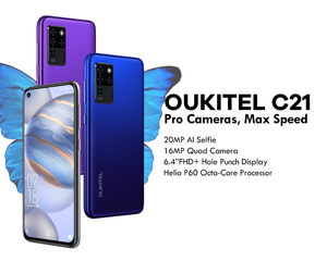 Smartphone Oukitel <span class=keywords><strong>C21</strong></span> d'origine, 4 Go de RAM, 64 Go de stockage, écran FHD+ de 6,4 pouces avec trou pour caméra selfie, appareil photo selfie 20 MP, batterie 4000 mAh, processeur octa-core - Product Image 1
