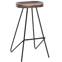 Tabouret de bar haut en bois massif de style américain rétro nordique, créatif et simple, pour usage commercial