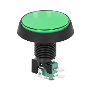 Máquina de juego momentáneo, interruptor de botón con luz LED, grande, redondo, botón de juego Arcade con Micro interruptor verde, PBS-36