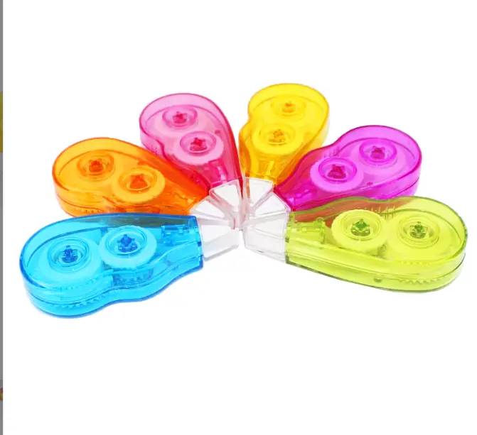 문구 미니 접착제 수정 테이프 맞춤형 컬러 플라스틱 어린이 학생 투명 수정 테이프