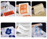 Stiker Label Kertas Katun Bertekstur Khusus Matte dengan Perekat, Logo Kustom Lucu, Potongan Presisi, Tersedia dalam Stok
