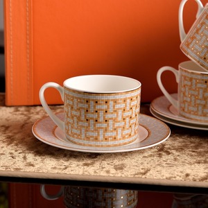 Venta caliente 15 piezas de lujo europeo mosaico cerámica juego de té taza de café platillo - Product Image 3