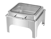 Nouveau Chauffe-Plat Rectangulaire en Acier Inoxydable pour Buffet, avec Couvercle Visible – Réchaud Professionnel pour Hôtels, Restaurants, Traiteurs