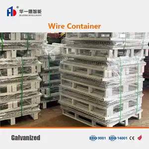 Wire Container Storage Cage Galvanized Wire Mesh Container Foldable Storage Cage Wire Container