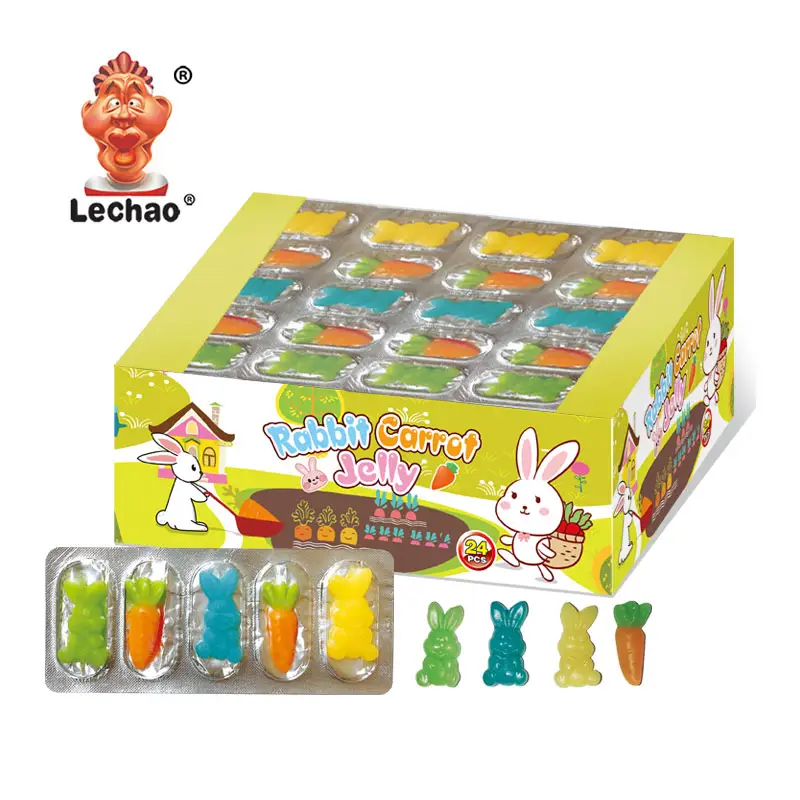 Toptan özel hayvan tavşan havuç şekilli lal Gummy Bunny şeker jöle Gummi Bunnies Permen Dulces şeker tatlılar