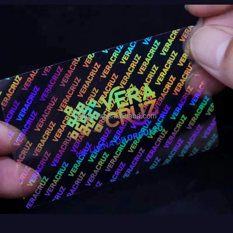 Custom Anti-counterfeit transparent hologram sticker transparent hologram overlay