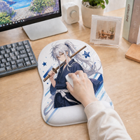 Repose-poignet en charbon de bambou antibactérien, tapis de souris ergonomique avec surface en caoutchouc, base antidérapante, sain pour le travail au bureau et le gaming