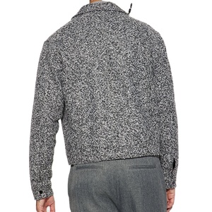 Veste en laine tweed de style camionneur pour homme, sur mesure, en chocolat, taille plus, YUCHEN - Product Image 2